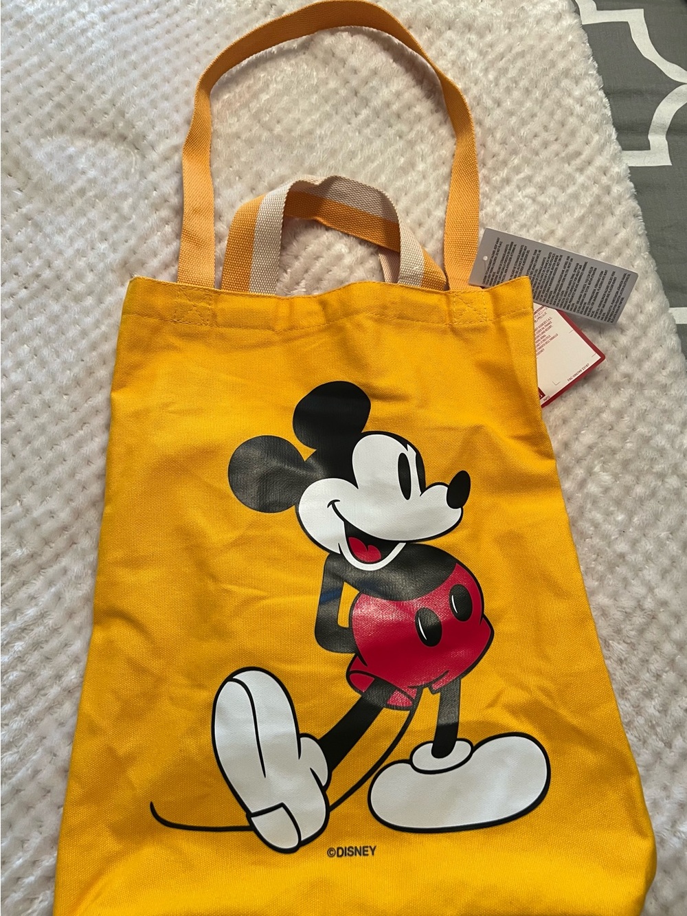 Disney Yellow Tote with Classic Mickey Illustration